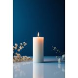 Candle Vase El Işçiliği Hand Made Kütük Silindir Mum Krem Renk 5 cm Genişlik 12,5 cm Uzunluk Sandal Ağacı Kokulu - 12,5 cm Sandal Ağacı - Krem - Bej
