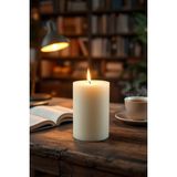Candle Vase El Işçiliği Hand Made Kütük Silindir Mum Krem Renk 5 cm Genişlik 15 cm Uzunluk Lavanta Kokulu - 15 cm lavanta - Krem - Bej