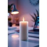 Candle Vase El Işçiliği Hand Made Kütük Silindir Mum Krem Renk 5 cm Genişlik 20 cm Uzunluk Vanilya Kokulu - 20 cm Vanilya - Krem - Bej