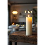 Candle Vase El Işçiliği Hand Made Kütük Silindir Mum Krem Renk 5 cm Genişlik 30 cm Uzunluk Gül Kokulu - 30 cm Gül - Krem - Bej