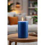 Candle Vase El Işçiliği Hand Made Kütük Silindir Mum Lacivert Renk 5 cm Genişlik 10 cm Uzunluk Kahve Aroması Kokulu - 10 cm Gül