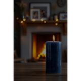 Candle Vase El Işçiliği Hand Made Kütük Silindir Mum Lacivert Renk 5 cm Genişlik 10 cm Uzunluk Vanilya Kokulu - 10 cm Vanilya