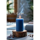 Candle Vase El Işçiliği Hand Made Kütük Silindir Mum Lacivert Renk 5 cm Genişlik 12,5 cm Uzunluk Lavanta Kokulu - 12,5 cm lavanta