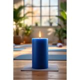 Candle Vase El Işçiliği Hand Made Kütük Silindir Mum Lacivert Renk 5 cm Genişlik 12,5 cm Uzunluk Sandal Ağacı Kokulu - 12,5 cm Sandal Ağacı