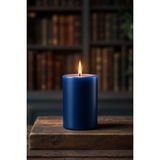 Candle Vase El Işçiliği Hand Made Kütük Silindir Mum Lacivert Renk 5 cm Genişlik 20 cm Uzunluk Gül Kokulu - 20 cm Gül
