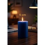 Candle Vase El Işçiliği Hand Made Kütük Silindir Mum Lacivert Renk 5 cm Genişlik 20 cm Uzunluk Lavanta Kokulu - 20 cm lavanta