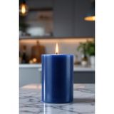 Candle Vase El Işçiliği Hand Made Kütük Silindir Mum Lacivert Renk 5 cm Genişlik 20 cm Uzunluk Sandal Ağacı Kokulu - 20 cm Sandal Ağacı
