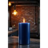 Candle Vase El Işçiliği Hand Made Kütük Silindir Mum Lacivert Renk 5 cm Genişlik 25 cm Uzunluk Sandal Ağacı Kokulu - 25 cm Sandal Ağacı