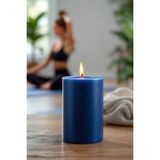 Candle Vase El Işçiliği Hand Made Kütük Silindir Mum Lacivert Renk 5 cm Genişlik 25 cm Uzunluk Vanilya Kokulu - 25 cm Vanilya