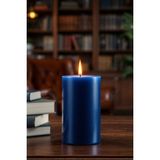 Candle Vase El Işçiliği Hand Made Kütük Silindir Mum Lacivert Renk 5 cm Genişlik 30 cm Uzunluk Sandal Ağacı Kokulu - 30 cm Sandal Ağacı