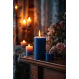 Candle Vase El Işçiliği Hand Made Kütük Silindir Mum Lacivert Renk 5 cm Genişlik 30 cm Uzunluk Vanilya Kokulu - 30 cm Vanilya
