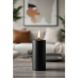 Candle Vase El Işçiliği Hand Made Kütük Silindir Mum Siyah Renk 5 cm Genişlik 10 cm Uzunluk Kahve Aroması Kokulu - 10 cm Kahve