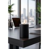 Candle Vase El Işçiliği Hand Made Kütük Silindir Mum Siyah Renk 5 cm Genişlik 10 cm Uzunluk Sandal Ağacı Kokulu - 10 cm Sandal Ağacı