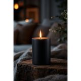 Candle Vase El Işçiliği Hand Made Kütük Silindir Mum Siyah Renk 5 cm Genişlik 10 cm Uzunluk Vanilya Kokulu - 10 cm Vanilya