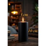 Candle Vase El Işçiliği Hand Made Kütük Silindir Mum Siyah Renk 5 cm Genişlik 12,5 cm Uzunluk Kahve Aroması Kokulu - 12,5 cm Kahve