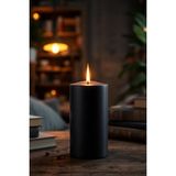 Candle Vase El Işçiliği Hand Made Kütük Silindir Mum Siyah Renk 5 cm Genişlik 12,5 cm Uzunluk Sandal Ağacı Kokulu - 12,5 cm Sandal Ağacı