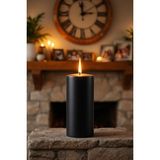 Candle Vase El Işçiliği Hand Made Kütük Silindir Mum Siyah Renk 5 cm Genişlik 15 cm Uzunluk Gül Kokulu - 15 cm Gül