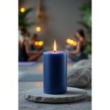 Candle Vase El Işçiliği Hand Made Kütük Silindir Mum Siyah Renk 5 cm Genişlik 15 cm Uzunluk Kahve Aroması Kokulu - 15 cm Kahve - Lacivert