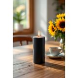 Candle Vase El Işçiliği Hand Made Kütük Silindir Mum Siyah Renk 5 cm Genişlik 15 cm Uzunluk Kahve Aroması Kokulu - 15 cm Kahve