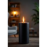 Candle Vase El Işçiliği Hand Made Kütük Silindir Mum Siyah Renk 5 cm Genişlik 15 cm Uzunluk Sandal Ağacı Kokulu - 15 cm Sandal Ağacı