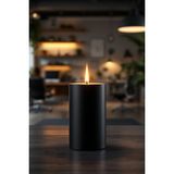 Candle Vase El Işçiliği Hand Made Kütük Silindir Mum Siyah Renk 5 cm Genişlik 20 cm Uzunluk Gül Kokulu - 20 cm Gül