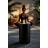 Candle Vase El Işçiliği Hand Made Kütük Silindir Mum Siyah Renk 5 cm Genişlik 20 cm Uzunluk Kahve Aroması Kokulu - 20 cm Kahve
