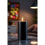 Candle Vase El Işçiliği Hand Made Kütük Silindir Mum Siyah Renk 5 cm Genişlik 20 cm Uzunluk Vanilya Kokulu - 20 cm Vanilya