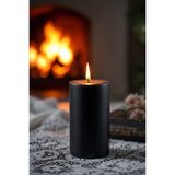 Candle Vase El Işçiliği Hand Made Kütük Silindir Mum Siyah Renk 5 cm Genişlik 25 cm Uzunluk Gül Kokulu - 25 cm Gül