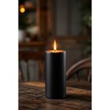 Candle Vase El Işçiliği Hand Made Kütük Silindir Mum Siyah Renk 5 cm Genişlik 25 cm Uzunluk Vanilya Kokulu - 25 cm Vanilya