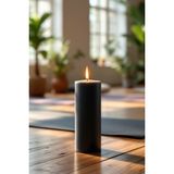 Candle Vase El Işçiliği Hand Made Kütük Silindir Mum Siyah Renk 5 cm Genişlik 30 cm Uzunluk Vanilya Kokulu - 30 cm Vanilya