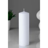 Candle Vase Silindir Mum Beyaz Genişlik 5 cm Yükseklik - 20 cm Sandal Ağacı - 1 Adet