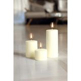 Candle Vase Silindir Mum Krem 3'lü Set Genişlik 5 cm Yükseklik - 5 cm - 7,5 cm - 10 cm Sandal Ağacı - 1 Adet