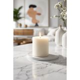 Candle Vase Silindir Mum Kütük Mum Blok Mum Kokulu Mum 10 x 10 cm Kahve Kokulu El Işçiliği Hand Made - Krem - Bej - 1 Adet