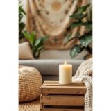 Candle Vase Silindir Mum Kütük Mum Blok Mum Kokulu Mum 10 x 15 cm Kahve Kokulu El Işçiliği Hand Made - Krem - Bej - 1 Adet