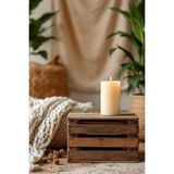 Candle Vase Silindir Mum Kütük Mum Blok Mum Kokulu Mum 10 x 20 cm Lavanta Kokulu El Işçiliği Hand Made - Krem - Bej - 1 Adet