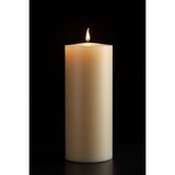 Candle Vase Silindir Mum Kütük Mum Blok Mum Kokulu Mum 10 x 30 cm Gül Kokulu El Işçiliği Hand Made - Krem - Bej - 1 Adet