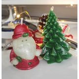 Candles Flame Çam Ağacı ve Noel Baba Yılbaşı Mumu - 2 Adet