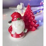 Candles Flame Çam Ağacı ve Noel Baba Yılbaşı Mumu Kırmızı - 2 Adet