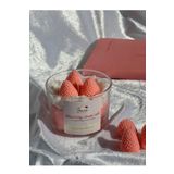 Candles Strawberry Cupcake Çilekli Mum Aromaterapi Vanilya Kokulu Hediyelik Pembe