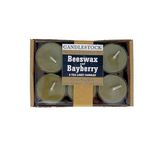 Candlestock Gerçek Bayberry Tea Light Mum Paketi - Saf Bayberry ve Saf Bal Mumu Karışımı - 6'lı Paket Doğal Bayberry Çay Işık Mumları - Kokusuz Saf Bayberry