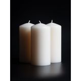 CANDWAX 3x6 inç Fildişi Sütun Mum Seti 3'lü - Büyük Sütunlu Mum Fildişi Her Durum için Mükemmel - Uzun Yanan Fildişi Mumlar Kokusuz