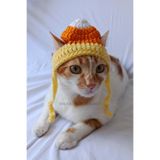 Candy Corn Bere Örgü Kedi Köpek Şapkası Halloween Dekor Pet Fotoğraf Aksesuarları