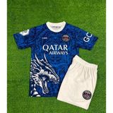 Candy Cup Psg 2023/24 Kylian Mbappe Dragon Desenli Çocuk Forması 2li Set - Lacivert - 11 - 12 Yaş