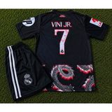 Candy Cup R.e.a.l Madrid Vini Jr. 7 Çocuk Özel Tasarım Futbol Forması Siyah - 7 - 8 Yaş - Renkli