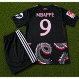 Candy Cup R. Madrid 2025/26 Sezon Dragon Desenli Mbappe Çocuk Forma 2li Set Yeni - Siyah - 9 - 10 Yaş
