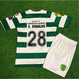 Candy Cup Sporting C. Ronaldo 28 Çocuk Futbol Forması Beyaz ve Yeşil - 11 - 12 Yaş - Renkli