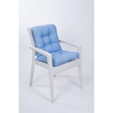 Candy Mavi Pofidik Arkalıklı Sandalye Minderi Özel Dikişli Bağcıklı 43X88 cm - 44 x 94 cm