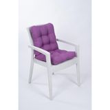 Candy Mor Pofidik Arkalıklı Sandalye Minderi Özel Dikişli Bağcıklı 43X88 cm - 44 x 94 cm
