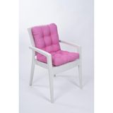 Candy Pembe Pofidik Arkalıklı Sandalye Minderi Özel Dikişli Bağcıklı 43X88 cm - 44 x 94 cm