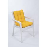 Candy Sarı Pofidik Arkalıklı Sandalye Minderi Özel Dikişli Bağcıklı 43X88 cm - 44 x 94 cm